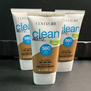 3 COVERGIRL Clean Matte BB Cream for Oily Skin - Deep 560 - 1oz each